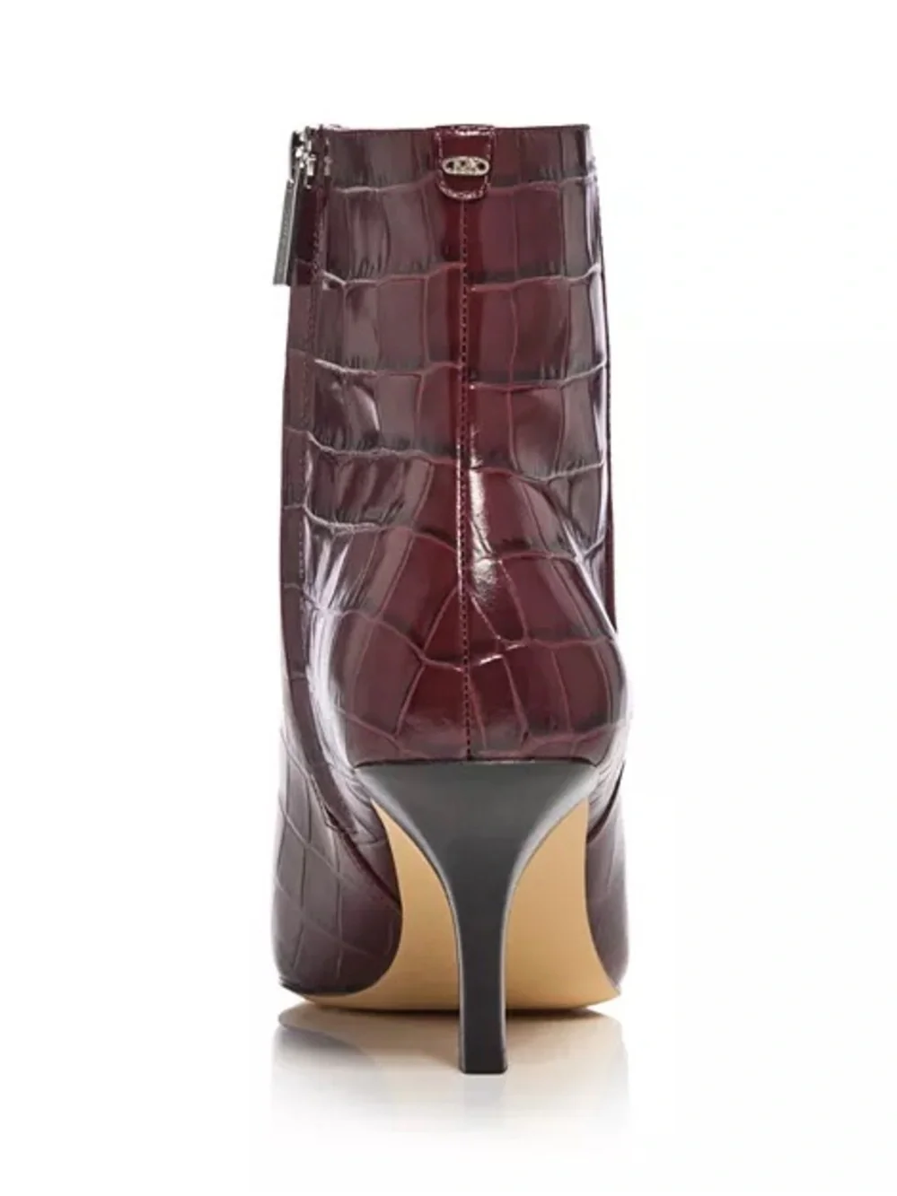 Michael Kors Selina Oxblood Croc Embossed Ankle Boots Size 7 NIBox